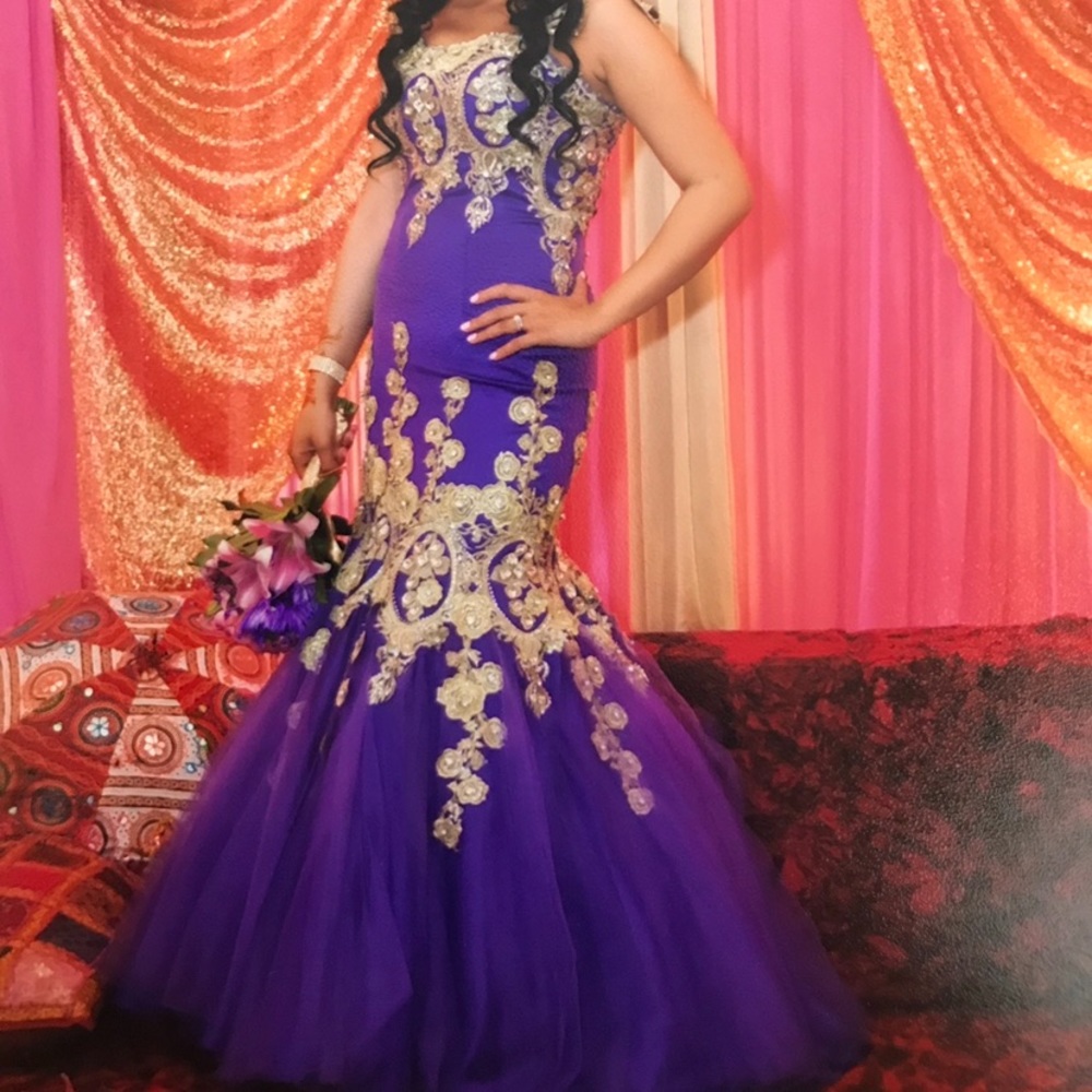 Purple custom gown
